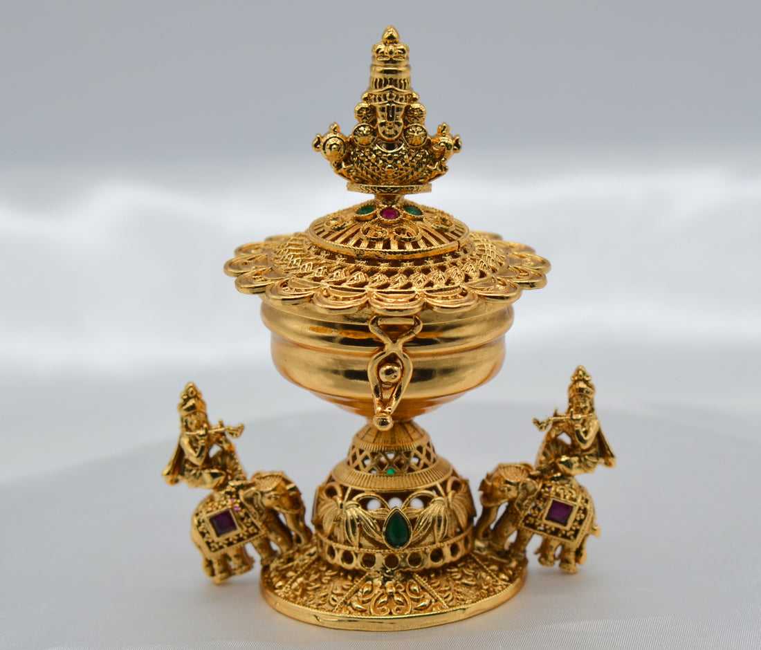 Divine Krishna With Flute Sindoor Box