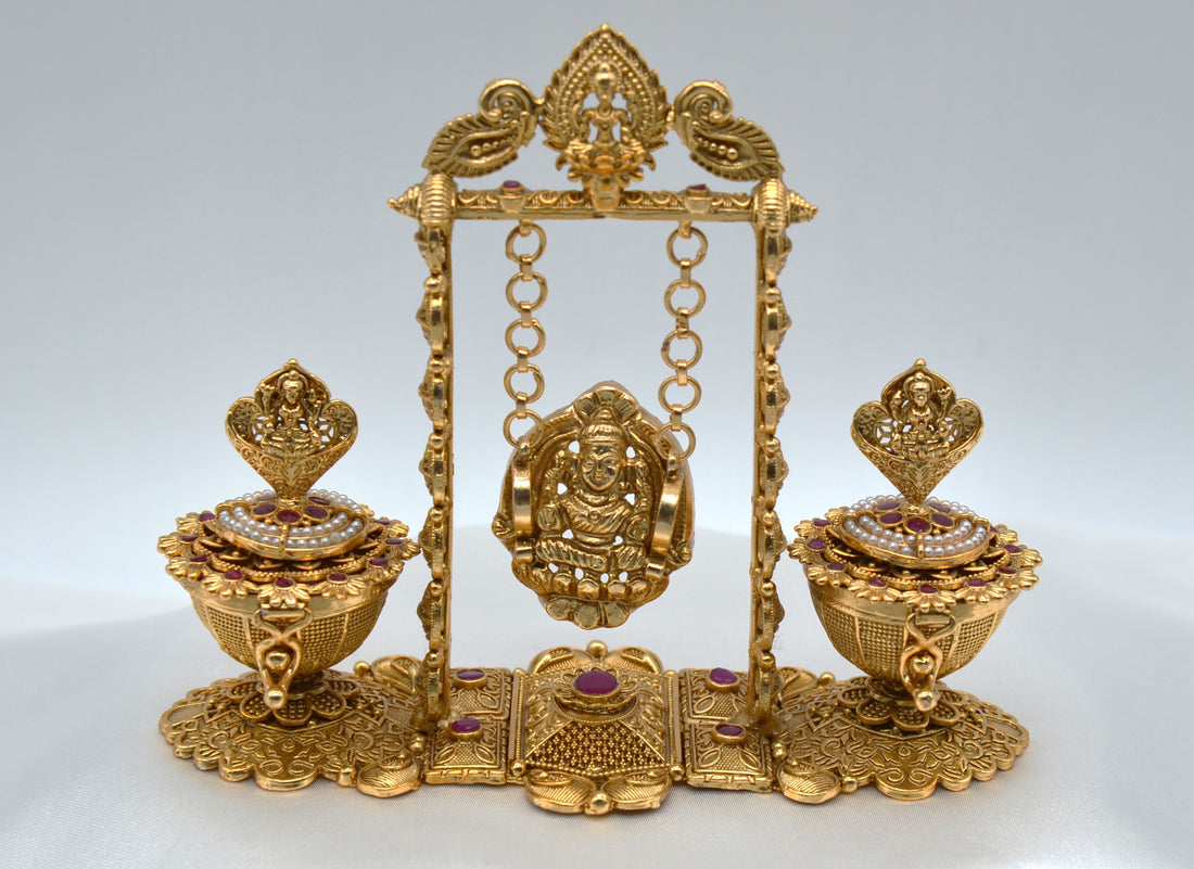 Traditional Dual Swing Lakshmi Sindoor Box