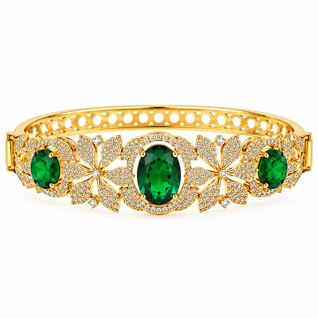 Openable Gold Polish American Diamond Bracelet