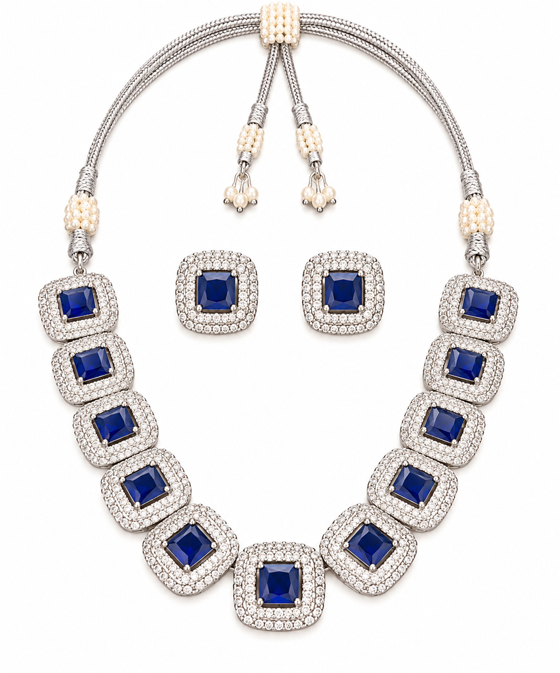 CZ Diamond Necklace Set