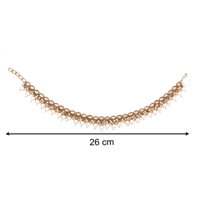 Kundan Polki Pearl Anklet Set - Payal