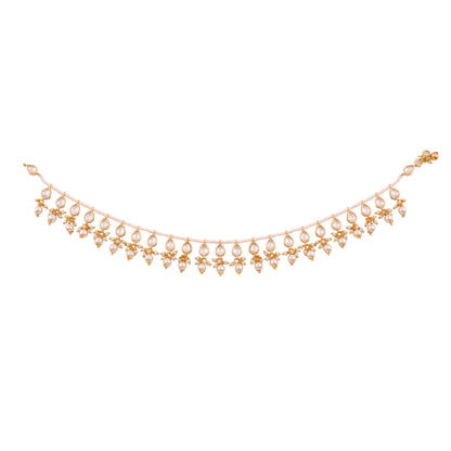 Maya Traditional Gold Kundan Pearl Anklet Set - Payal