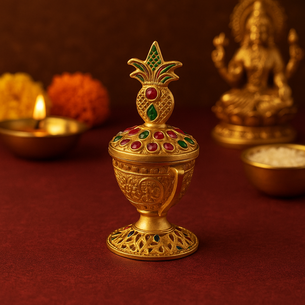 Shagun Kalash With Kemp Stone Sindoor Box