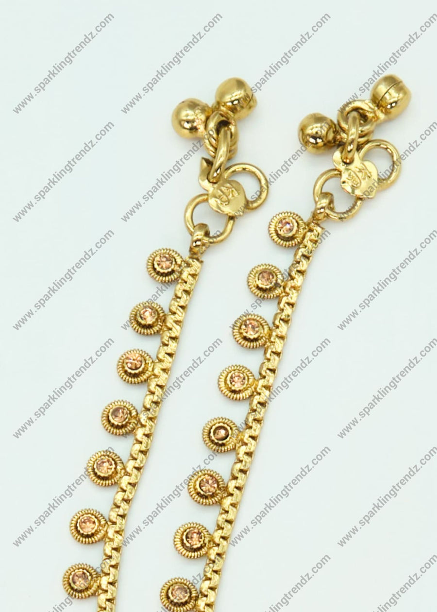 Antique Gold Polki Anklet Set Anklets