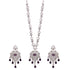 Amethyst Purple American Diamond Pendant Necklace Set with Chandelier Earrings