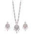 Clear American Diamond Pendant Necklace Set with Chandelier Earrings