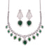 Emerald Green American Diamond Pear Drop Necklace Set