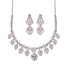 Clear American Diamond Pear Drop Necklace Set