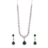 Emerald Green American Diamond Leaf Vine Necklace Set