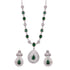 Emerald Green American Diamond Teardrop Pendant Necklace Set