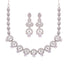 American Diamond Swirl Necklace Set with Drop Earrings