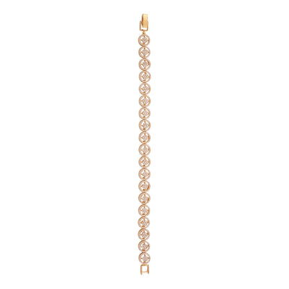 Rose Gold Cubic Zirconia Link Bracelet, with dimensions
