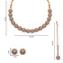 Champagne Polki Floral Necklace Set with Studs & Maang Tikka