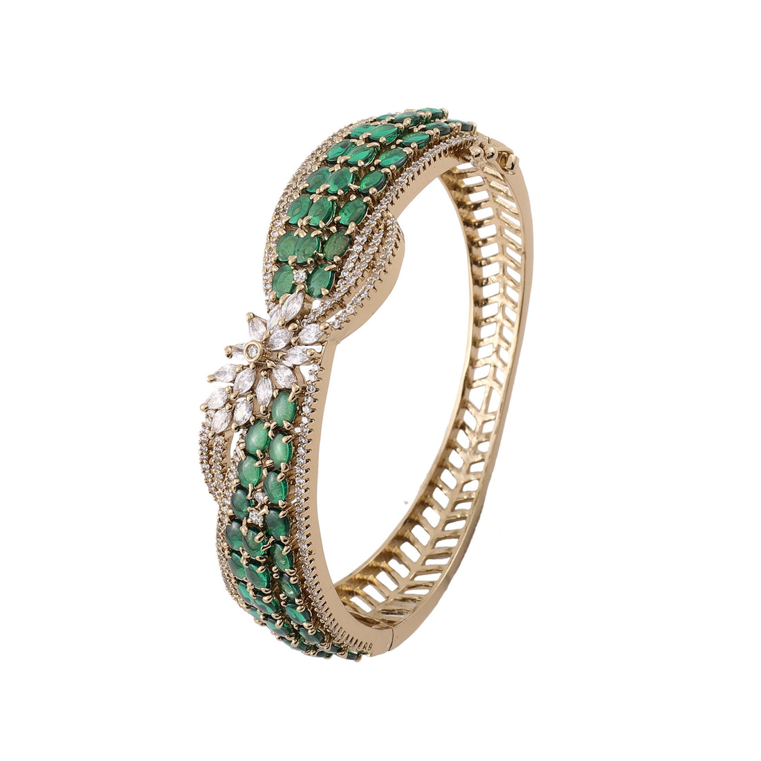 Emerald Green Crossover American Diamond Kada