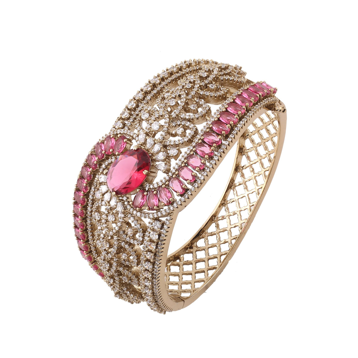 Victorian American Diamond Wave Kada - Pink