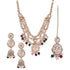 Multicolor Three Layer Polki Necklace Set with Jhumkas & Maang Tikka