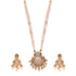 Antique Gold Pearl Strand Long Necklace Set with Pendant