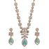 Mint Green Victorian American Diamond Floral Necklace Set