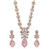Pink Victorian American Diamond Floral Necklace Set