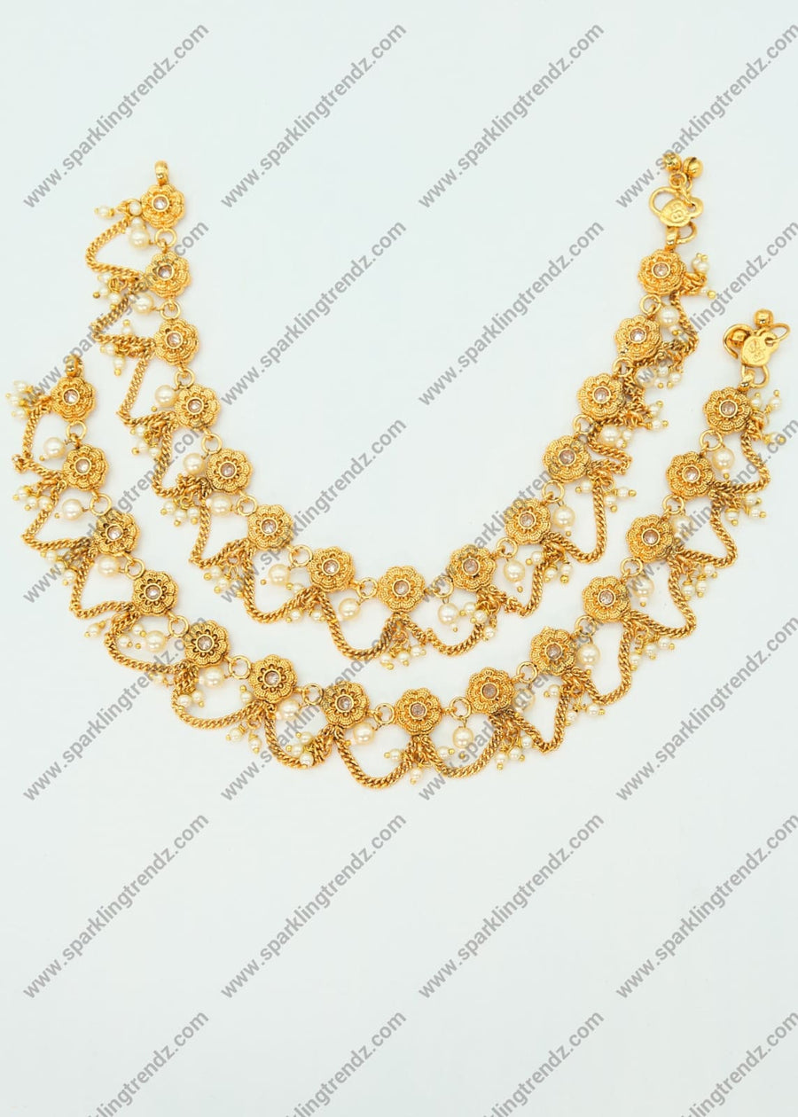 Traditional Flower Shaped Anklet Set Anklets