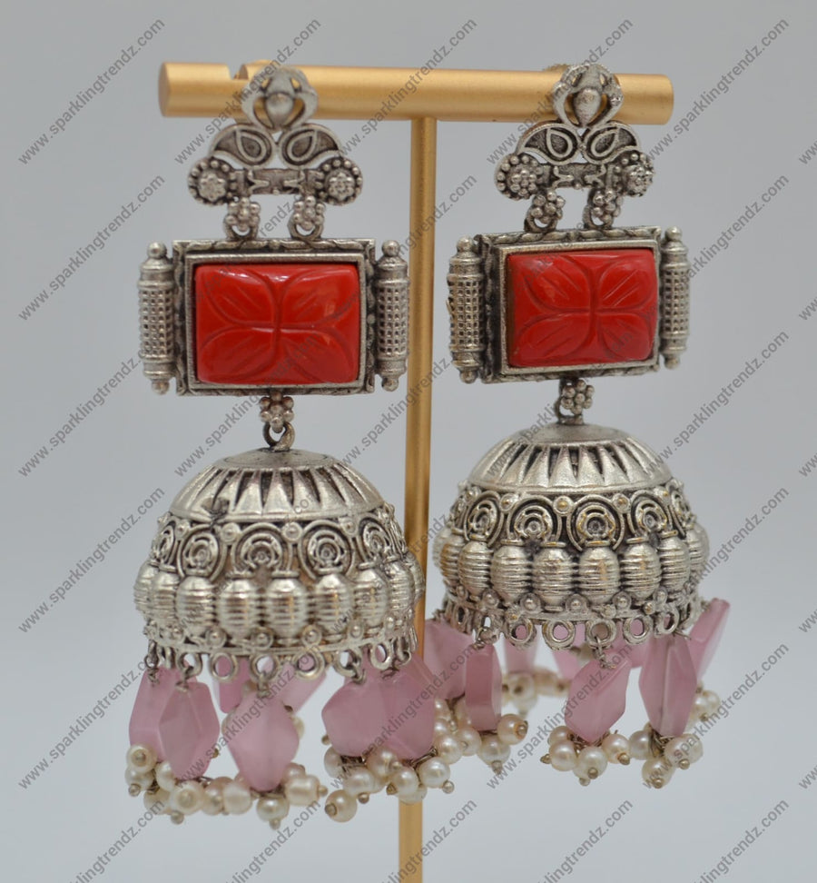 Gold ruby earrings - BellaMoire - 3915206