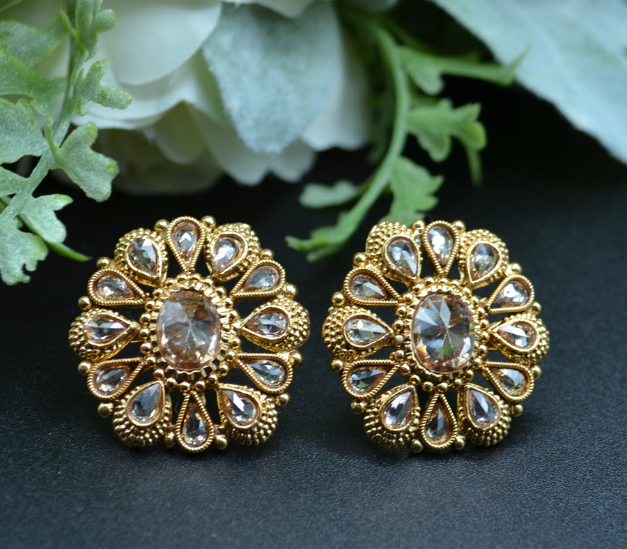 Polki Kundan Studs Earrings
