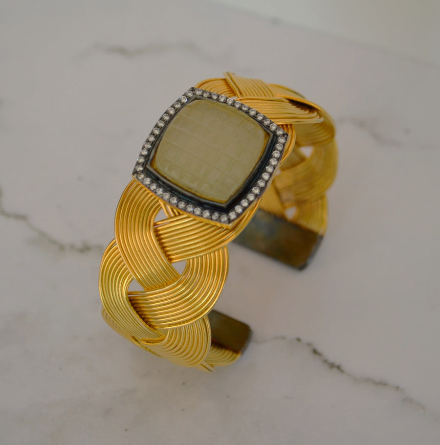 Contemporary Cuff Bracelets With Natural Stone