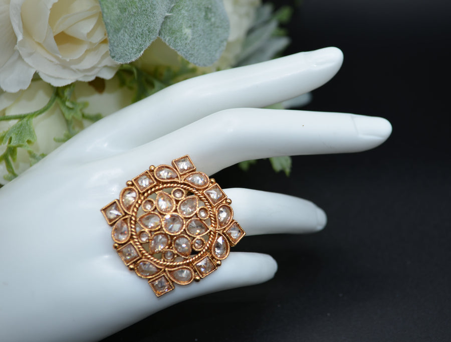 Polki Kundan Adjustable Ring Rings