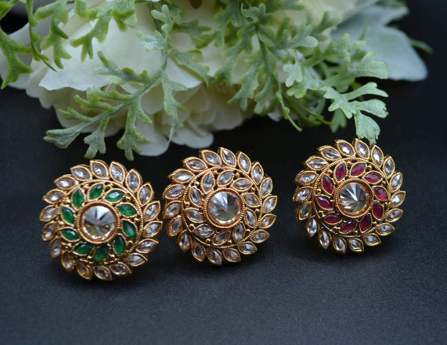 Polki Kundan Adjustable Ring Rings