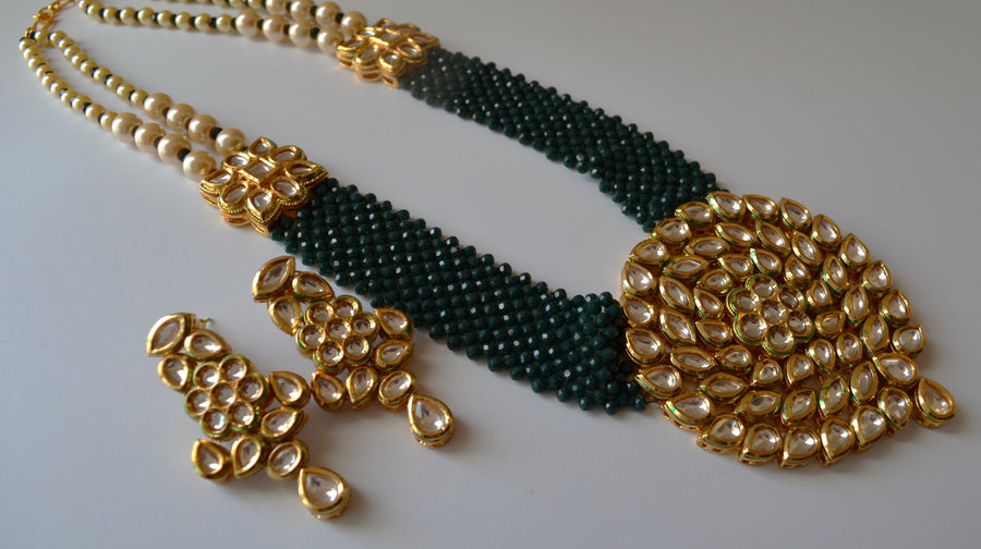 Kundan Meenakari Long Necklace Set Necklaces