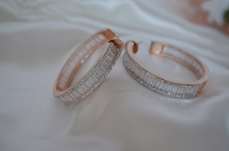 Baguette Diamond Clara Hoop Earrings