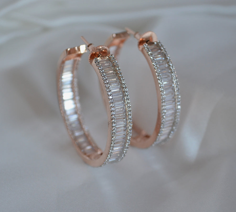 Baguette Diamond Clara Hoop Earrings