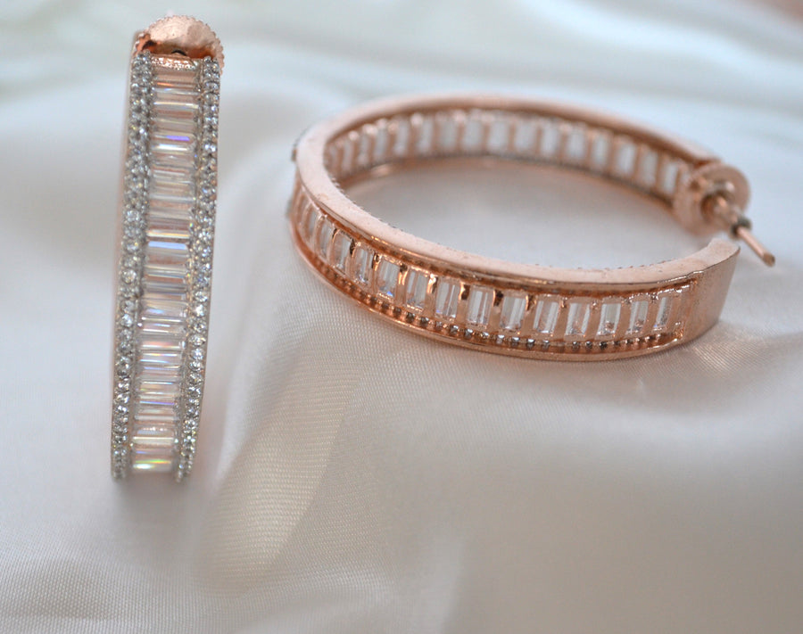 Baguette Diamond Clara Hoop Earrings