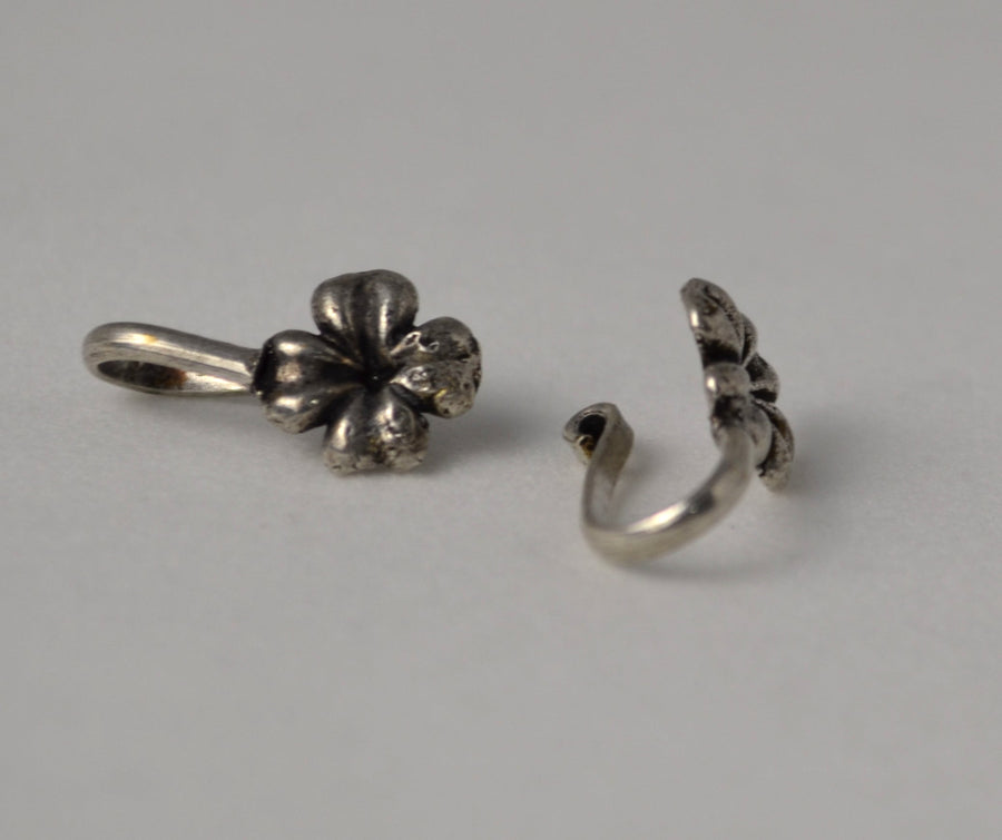 Oxidized German Silver Plated Handmade Non-Pierced Nose Clip. Rings