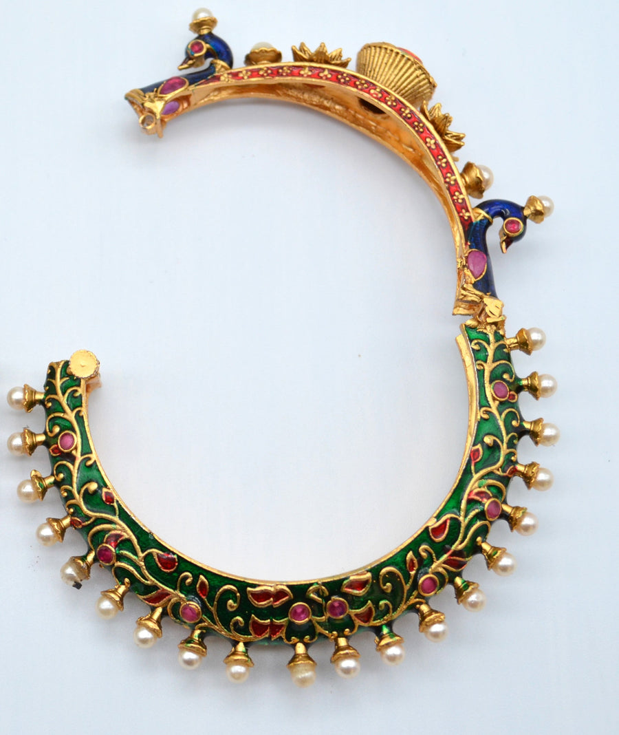 Meenakari Peacock Openable Kada Bangles