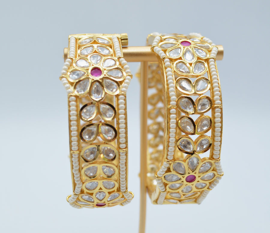 Openable Tyaani Kundan Kada - Pair Bangles