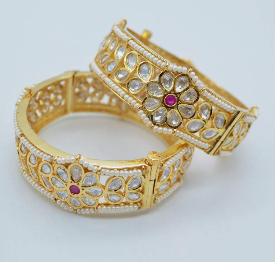 Openable Tyaani Kundan Kada - Pair 2.4 Bangles