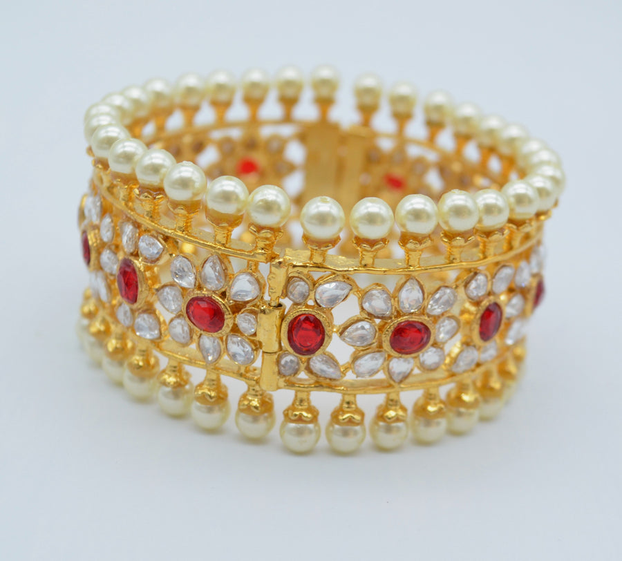 Pakhi Foiled Kundan Openable Kada Bangles