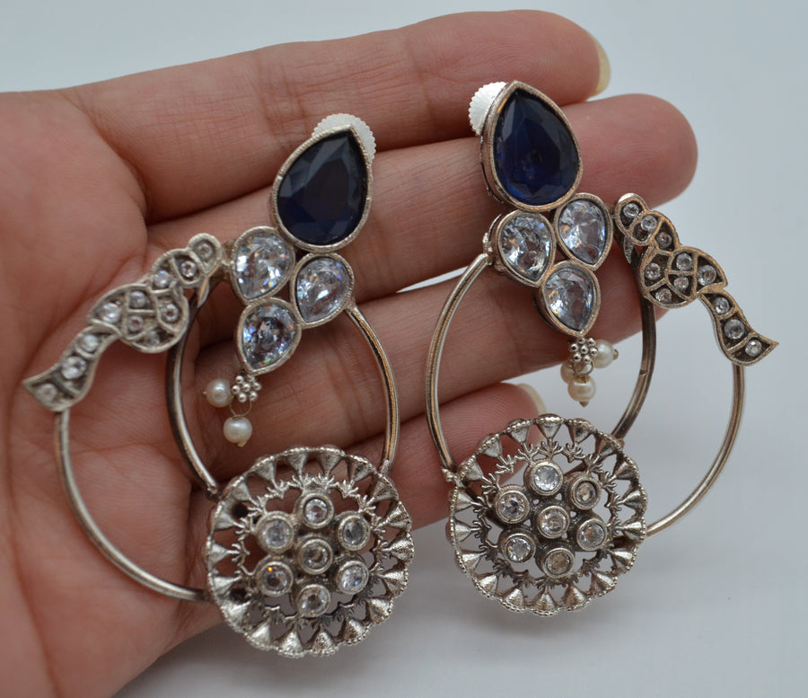 92.5 Silver Coated Statement Earrings