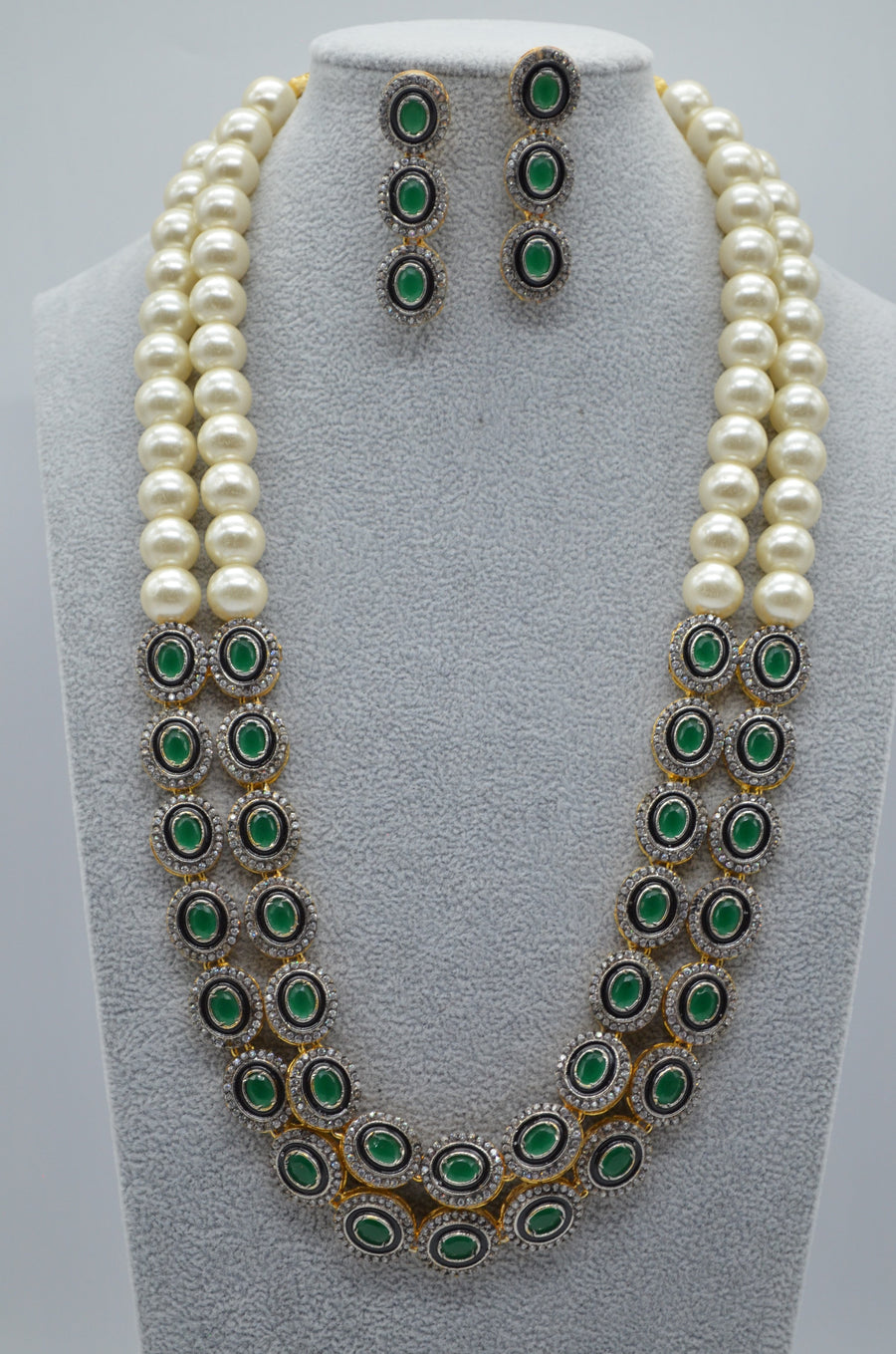 Heavy Designer Kundan Pearl Layered Necklace Set Necklaces