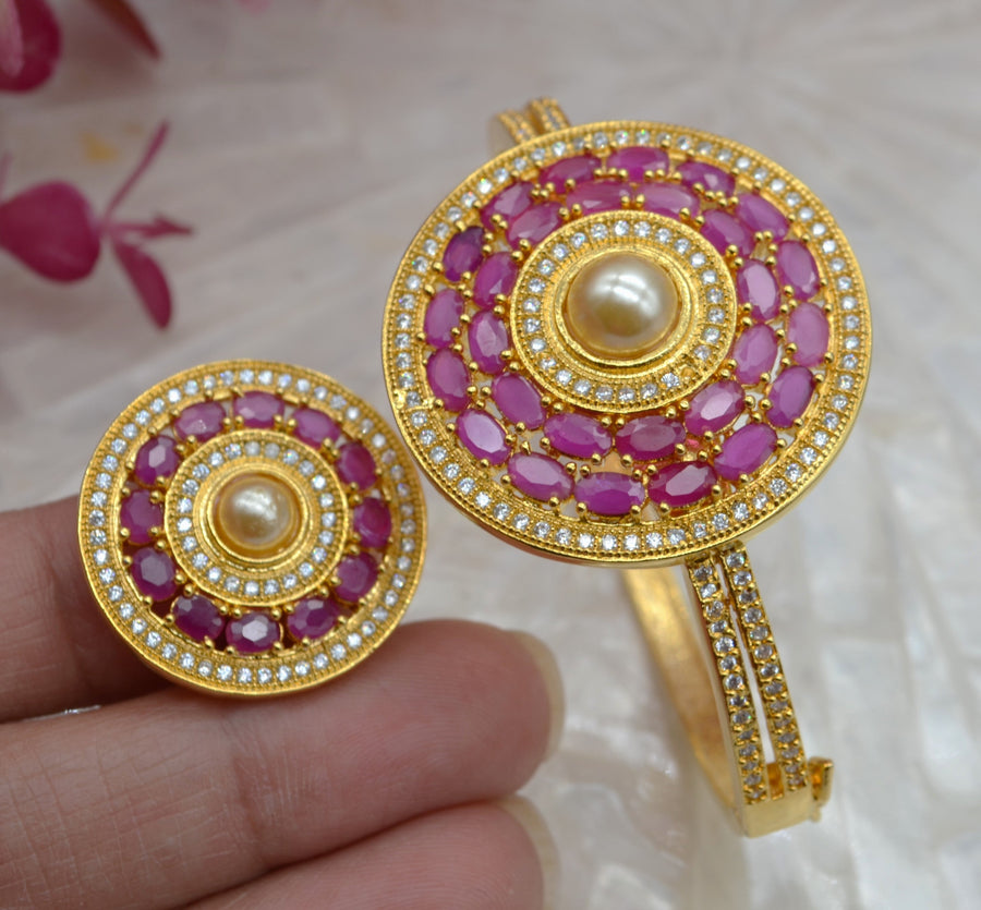 Openable Bracelet With Matching Adjustable Ring Bracelets