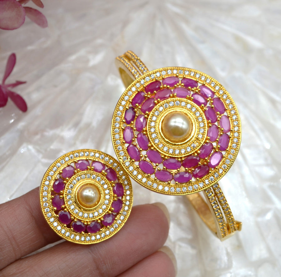 Openable Bracelet With Matching Adjustable Ring Bracelets
