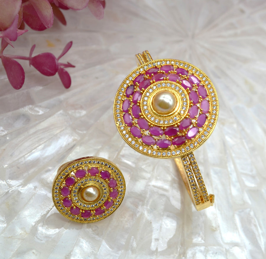 Openable Bracelet With Matching Adjustable Ring Bracelets