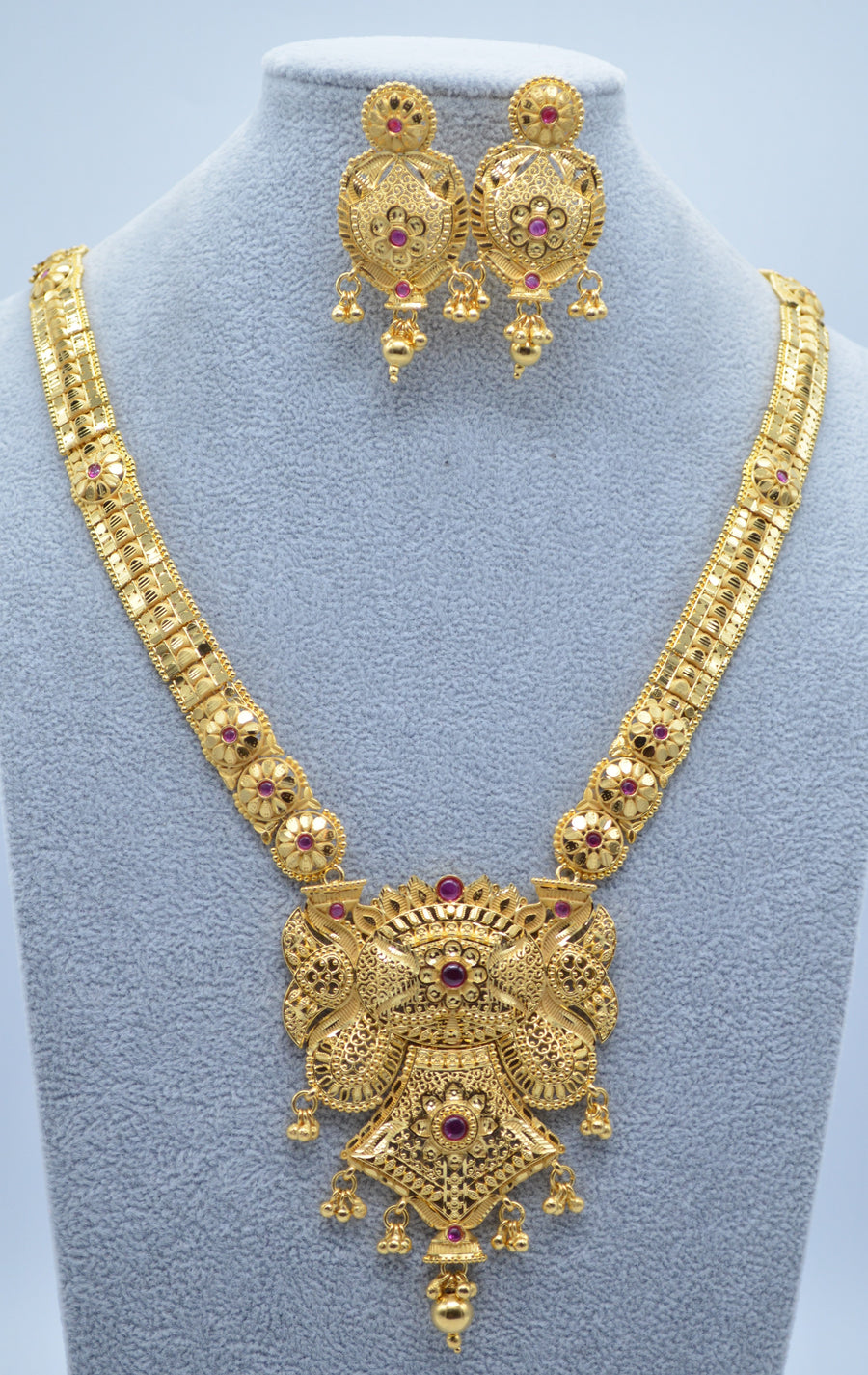 Traditional Long Rani Haar - 1 Gram Gold Plated Necklace Set Necklaces