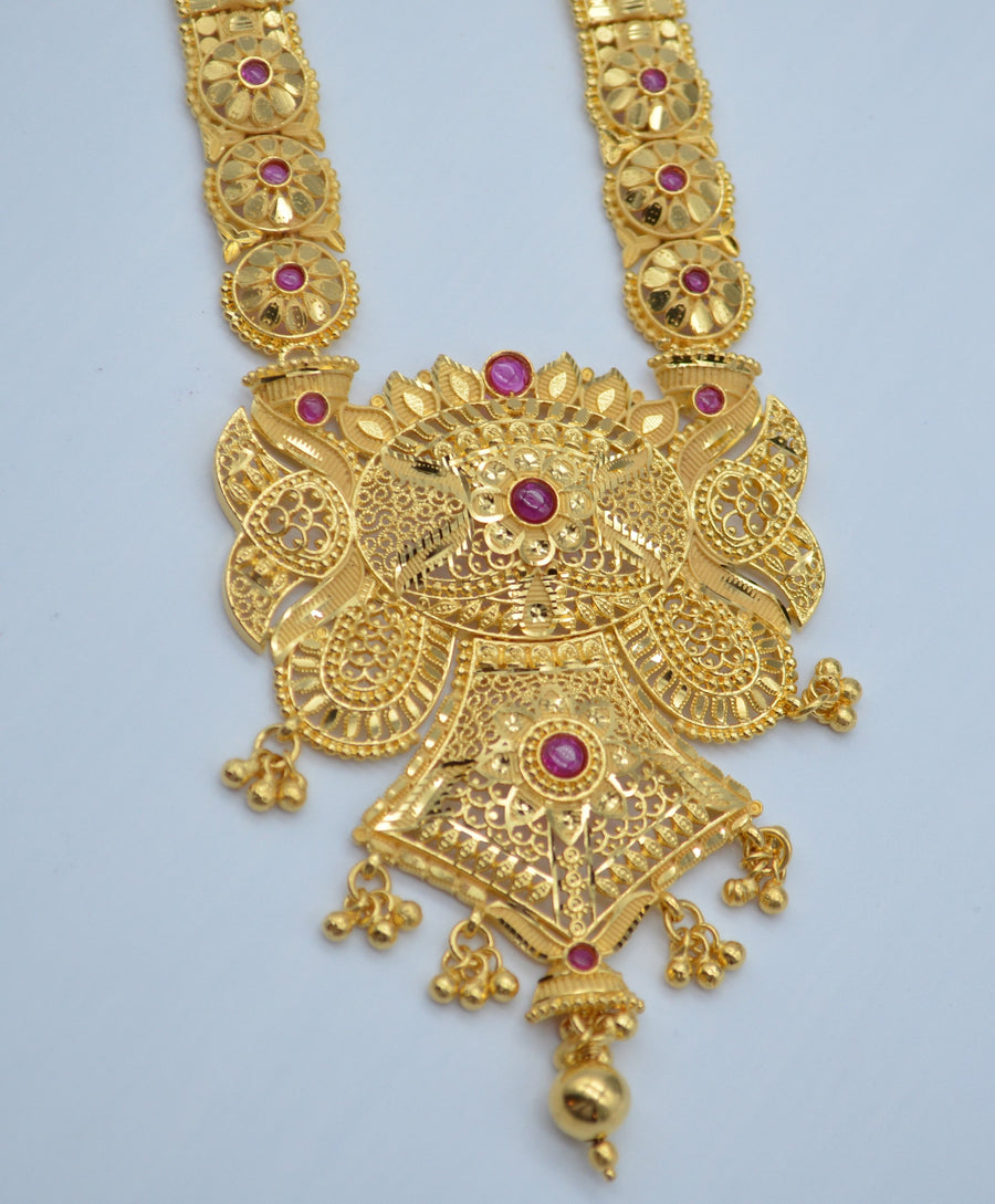 Traditional Long Rani Haar - 1 Gram Gold Plated Necklace Set Necklaces