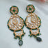 Statement Uncut Kundan Chandbali Earrings Green