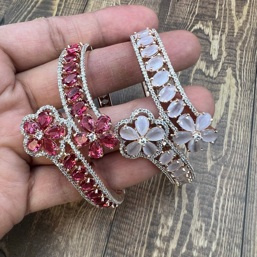 Flower American Diamond Openable Bracelet Bracelets