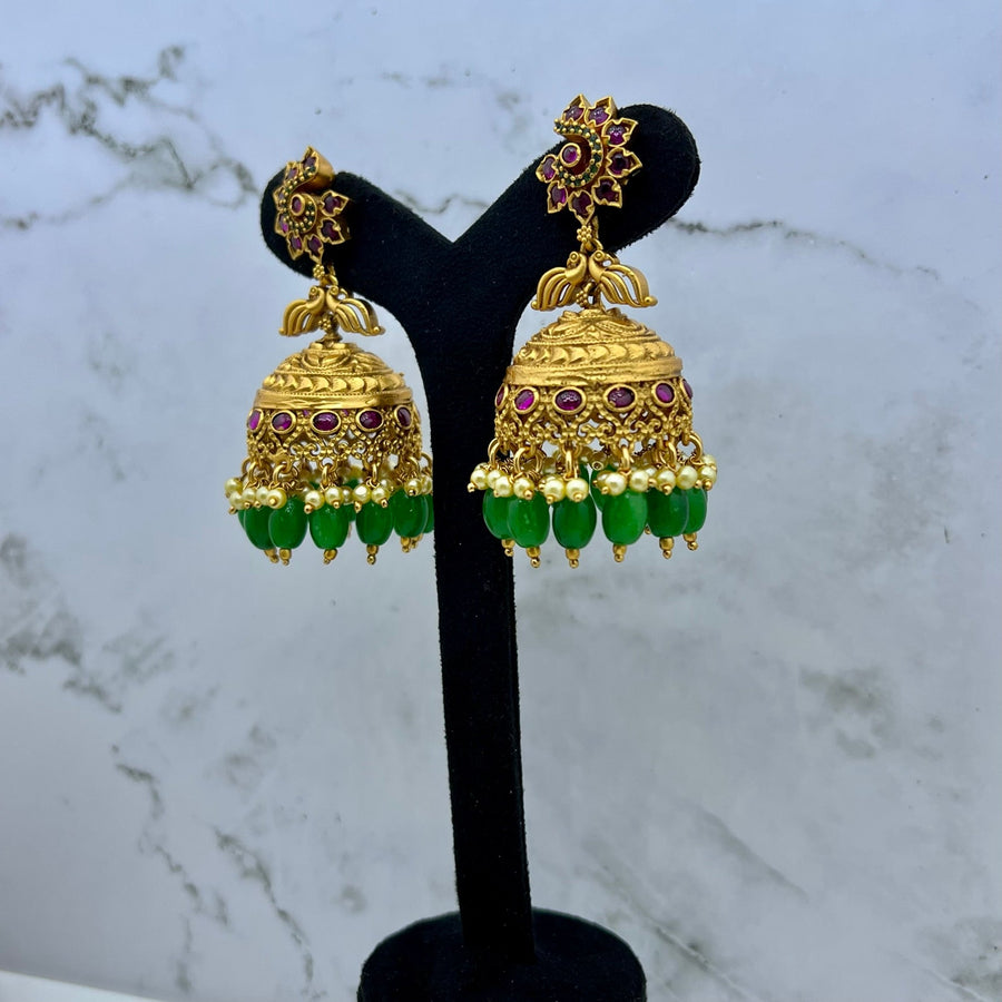 Traditional Kemp Jhumki Earrings