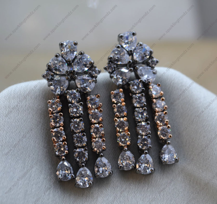 Cz Chandelier Studs Earrings