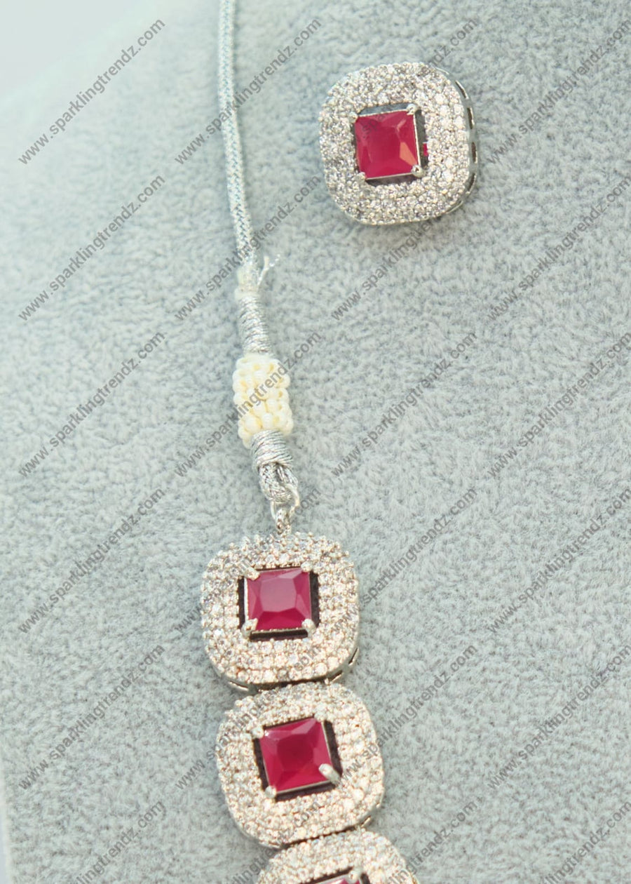 Cz Diamond Nacklace Set Necklaces